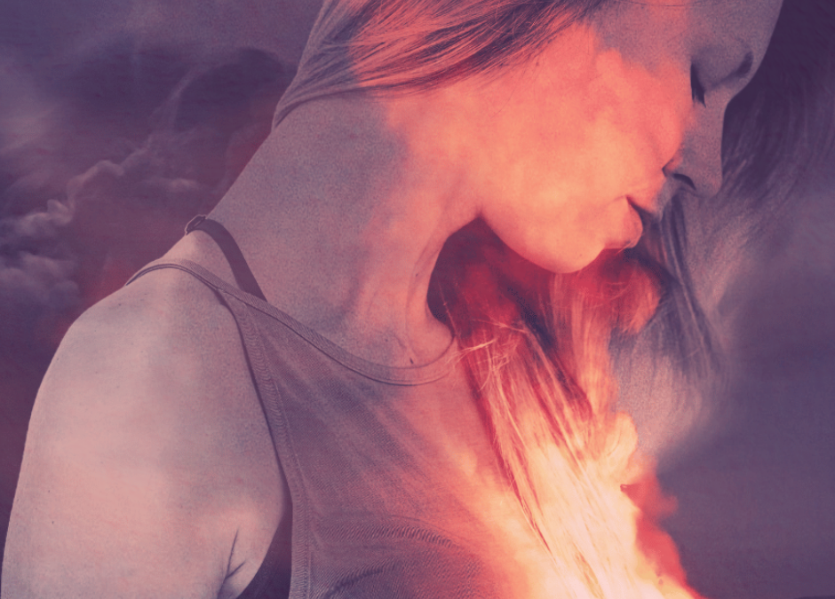 Frau mit offenem Herzen